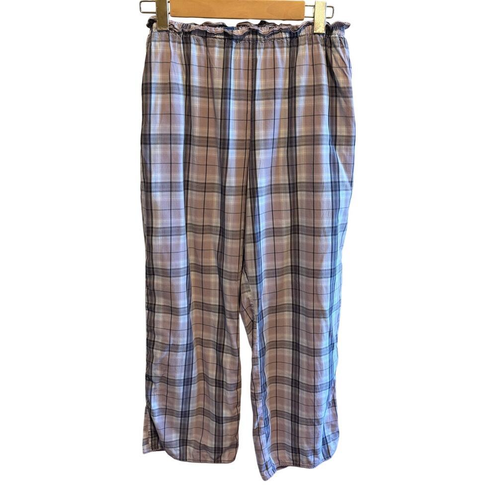 Old Navy Purple Plaid Pajama Sleep Set Top And Pants Spaghetti Straps Sz M - Picture 9 of 13